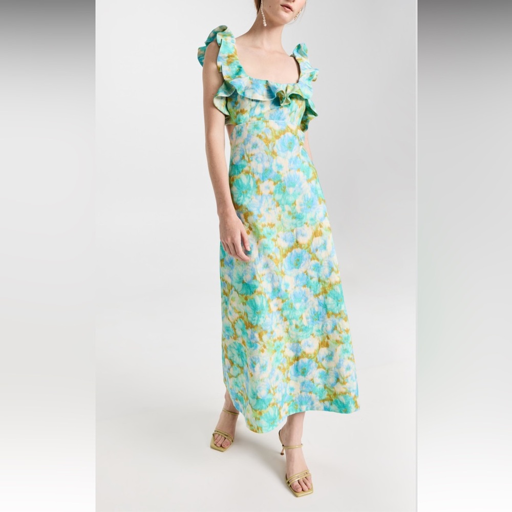 Zimmermann High Tide Frilled Midi Dress